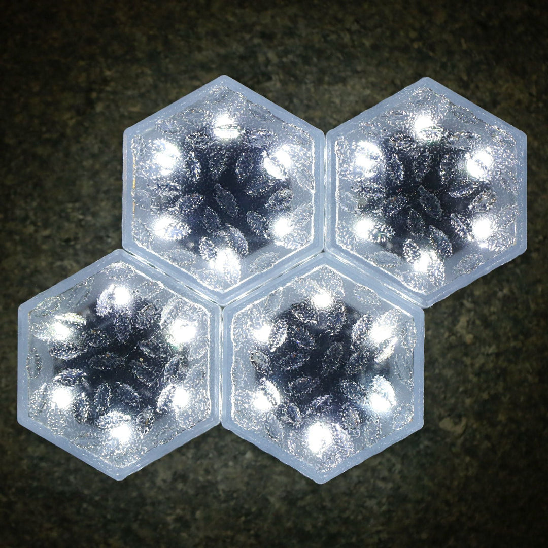 Modern Minimalist Solar Waterproof Hexagonal Ice Tile ABS PVC LED Lawn Landscape Light For Outdoor Patio | Kalsten