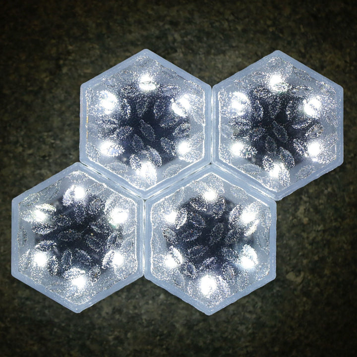 Modern Minimalist Solar Waterproof Hexagonal Ice Tile ABS PVC LED Lawn Landscape Light For Outdoor Patio | Kalsten