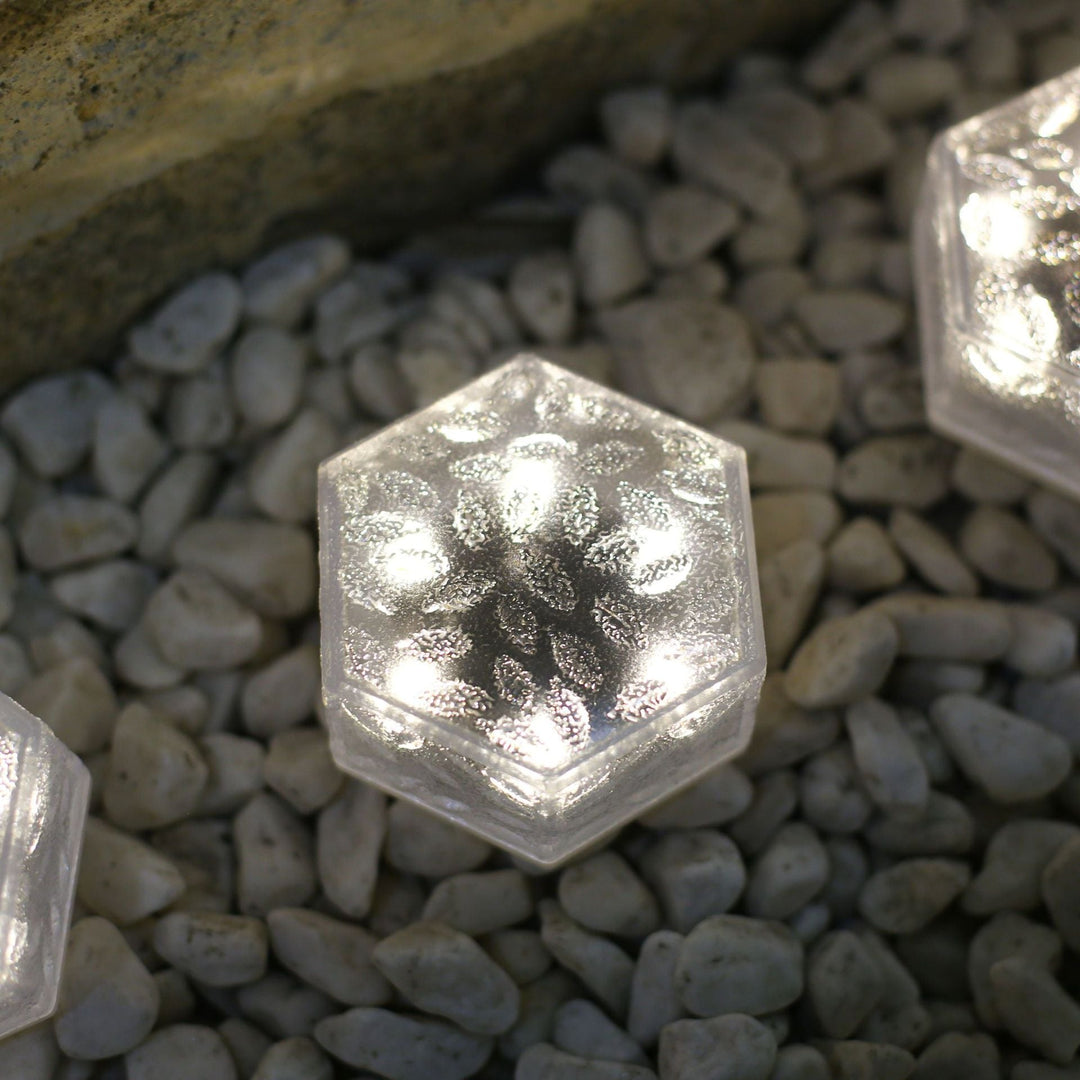 Modern Minimalist Solar Waterproof Hexagonal Ice Tile ABS PVC LED Lawn Landscape Light For Outdoor Patio | Kalsten