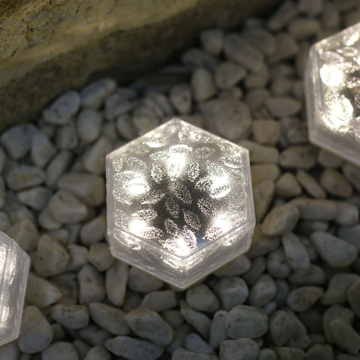 Modern Minimalist Solar Waterproof Hexagonal Ice Tile ABS PVC LED Lawn Landscape Light For Outdoor Patio | Kalsten