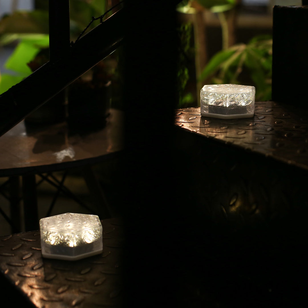 Modern Minimalist Solar Waterproof Hexagonal Ice Tile ABS PVC LED Lawn Landscape Light For Outdoor Patio | Kalsten