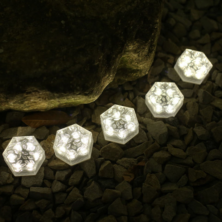 Modern Minimalist Solar Waterproof Hexagonal Ice Tile ABS PVC LED Lawn Landscape Light For Outdoor Patio | Kalsten