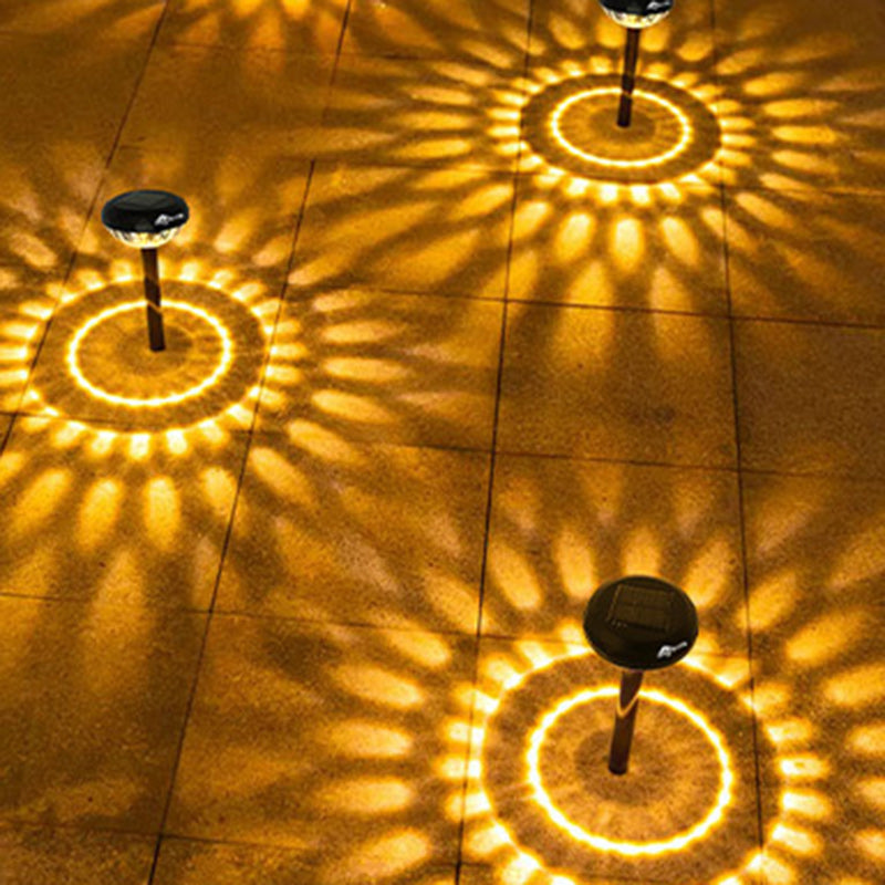 Contemporary Industrial ABS Round LED Solar Waterproof Lawn Insert Light For Outdoor Patio | Kalsten