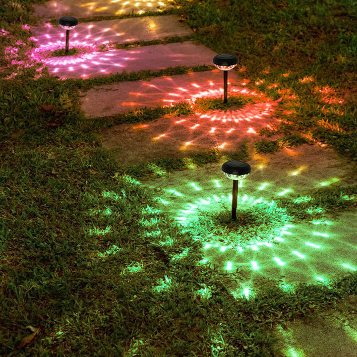 Contemporary Industrial ABS Round LED Solar Waterproof Lawn Insert Light For Outdoor Patio | Kalsten