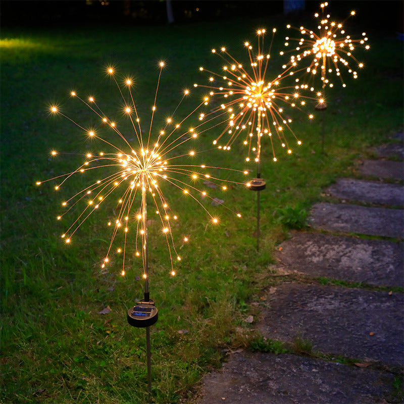Contemporary Industrial Solar Firework Stainless Steel LED Waterproof Lawn Insert Light For Outdoor Patio | Kalsten
