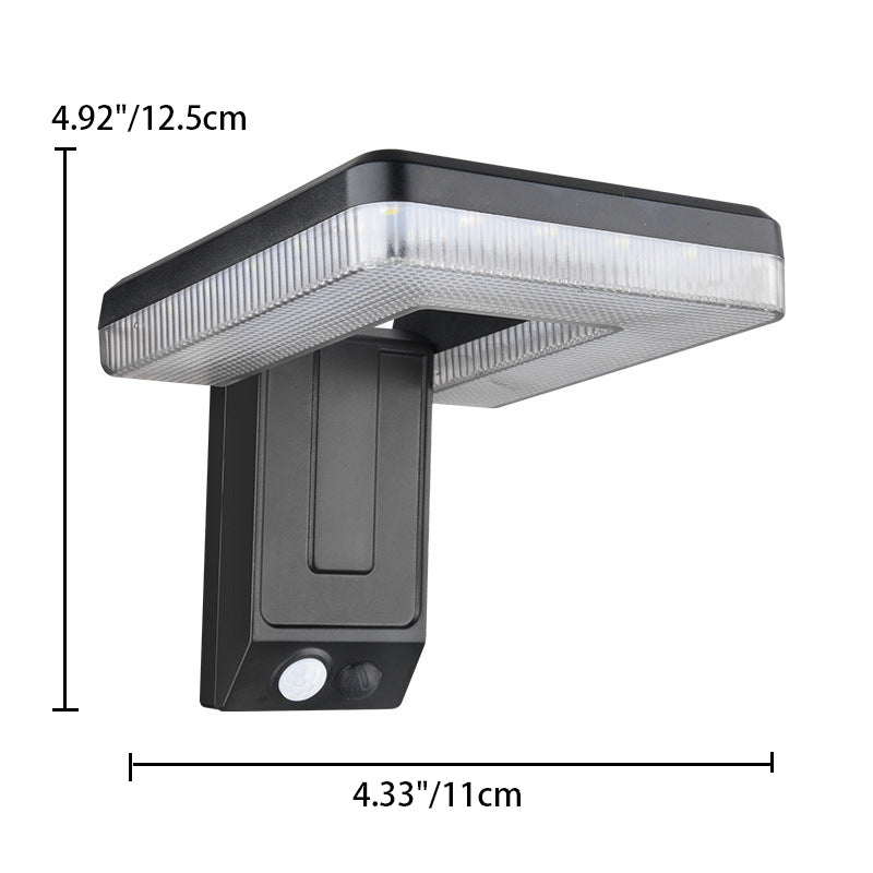 Contemporary Industrial Square ABS Solar Waterproof LED Outdoor Wall Sconce Lamp For Garden | Kalsten