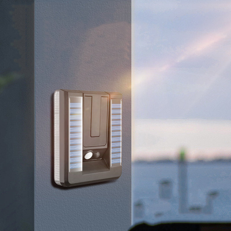 Contemporary Industrial Square ABS Solar Waterproof LED Outdoor Wall Sconce Lamp For Garden | Kalsten