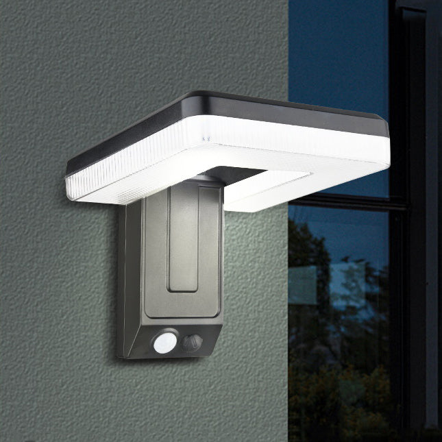 Contemporary Industrial Square ABS Solar Waterproof LED Outdoor Wall Sconce Lamp For Garden | Kalsten