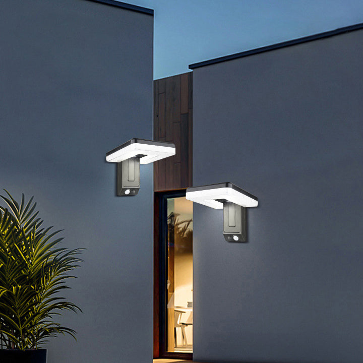 Contemporary Industrial Square ABS Solar Waterproof LED Outdoor Wall Sconce Lamp For Garden | Kalsten