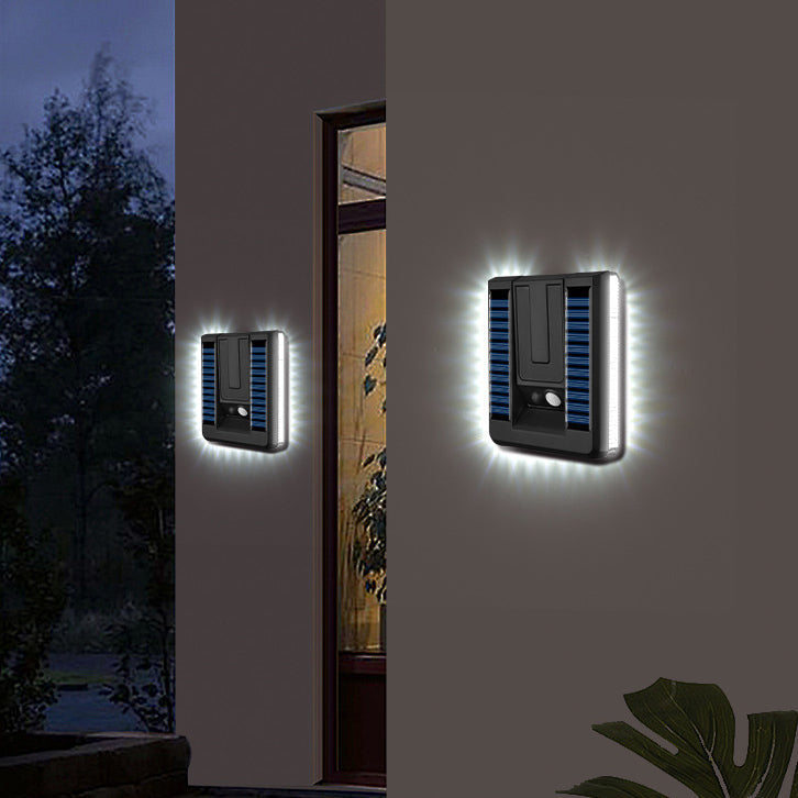 Contemporary Industrial Square ABS Solar Waterproof LED Outdoor Wall Sconce Lamp For Garden | Kalsten