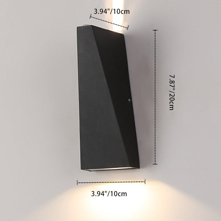 Modern Minimalist Aluminum Up And Down Illuminated LED Wall Sconce Lamp For Outdoor Patio | Kalsten