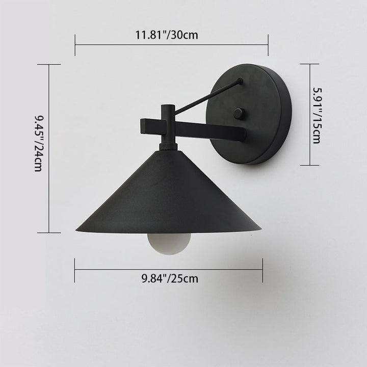 Contemporary Nordic Iron Geometric Cone 1-Light Outdoor Waterproof Wall Sconce Lamp For Garden | Kalsten