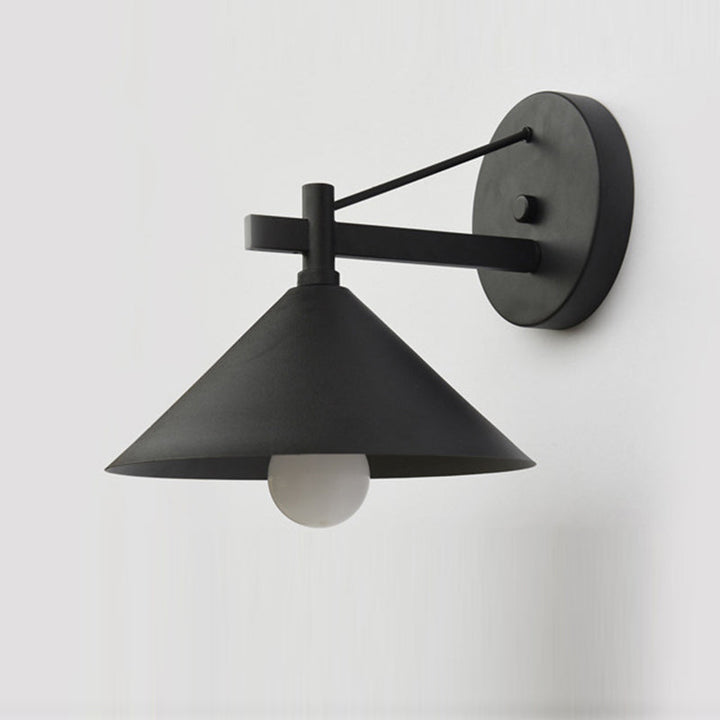 Contemporary Nordic Iron Geometric Cone 1-Light Outdoor Waterproof Wall Sconce Lamp For Garden | Kalsten