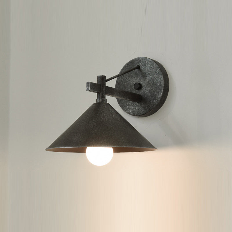 Contemporary Nordic Iron Geometric Cone 1-Light Outdoor Waterproof Wall Sconce Lamp For Garden | Kalsten