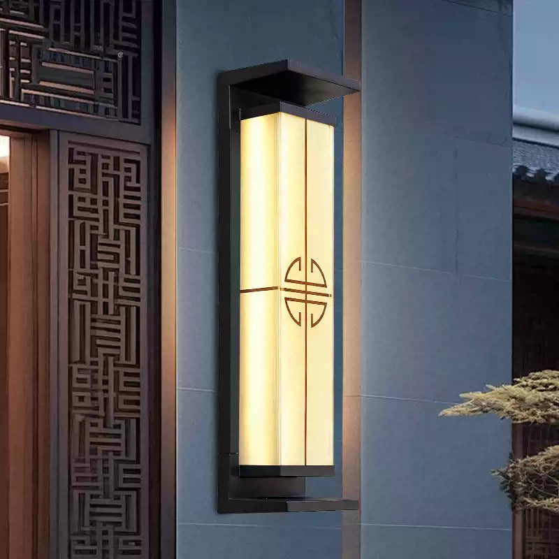 Contemporary Industrial Rectangular Aluminum Stainless Steel LED Outdoor Solar Wall Sconce Lamp For Outdoor Patio | Kalsten