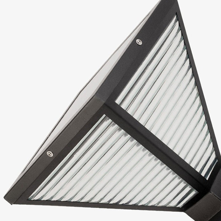 Modern Minimalist Solar Waterproof Square Prismatic Stainless Steel Glass LED Outdoor Light For Patio | Kalsten