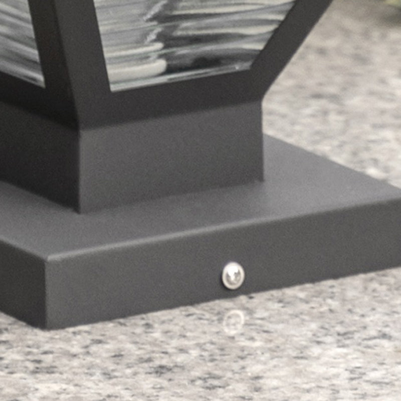 Modern Minimalist Solar Waterproof Square Prismatic Stainless Steel Glass LED Outdoor Light For Patio | Kalsten