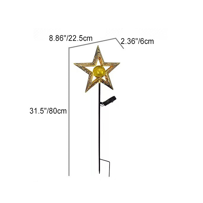 Modern Art Deco Solar Waterproof Ground Plug Star Sun Moon Iron Glass LED Outdoor Light For Garden | Kalsten