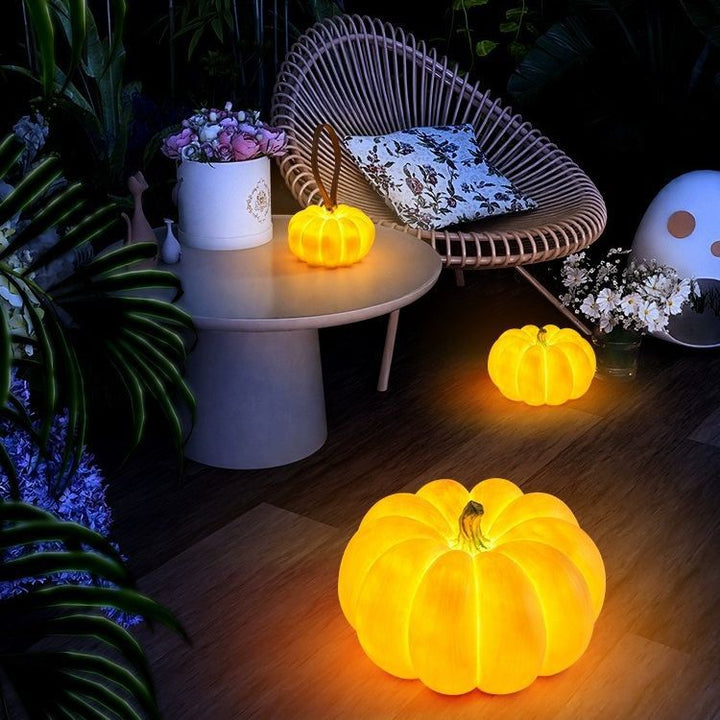 Modern Art Deco Solar Waterproof Pumpkin Round Resin LED Outdoor Light For Garden | Kalsten