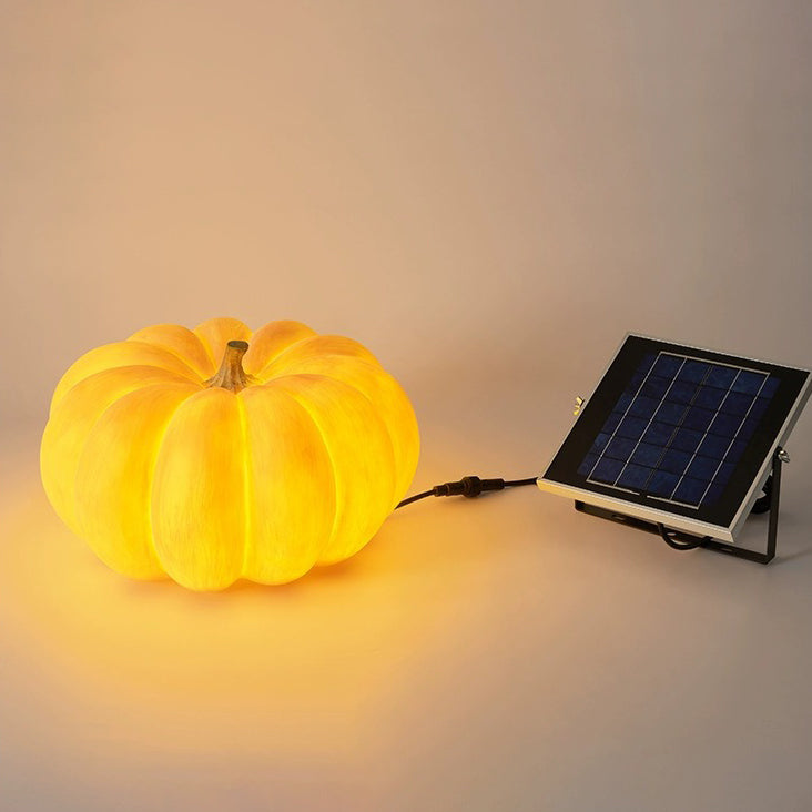 Modern Art Deco Solar Waterproof Pumpkin Round Resin LED Outdoor Light For Garden | Kalsten