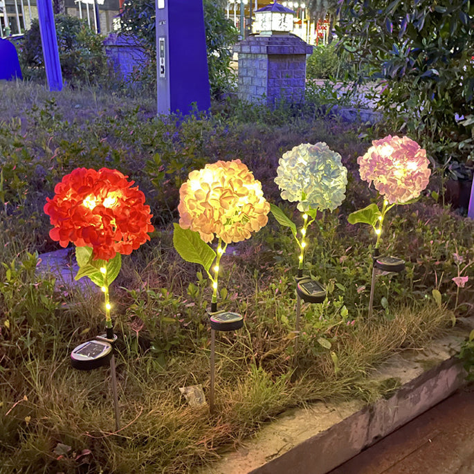 Contemporary Creative Solar Waterproof Hydrangea Round PVC Stainless Steel LED Outdoor Light For Garden | Kalsten