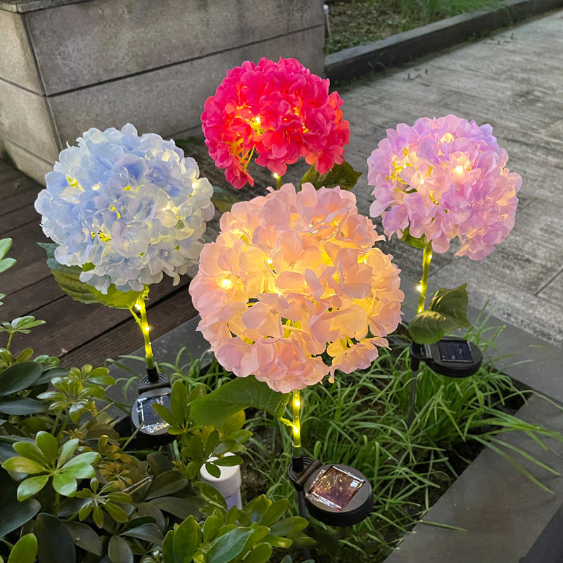 Contemporary Creative Solar Waterproof Hydrangea Round PVC Stainless Steel LED Outdoor Light For Garden | Kalsten
