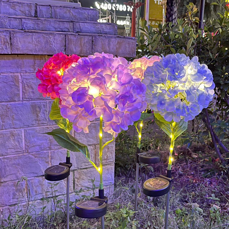 Contemporary Creative Solar Waterproof Hydrangea Round PVC Stainless Steel LED Outdoor Light For Garden | Kalsten