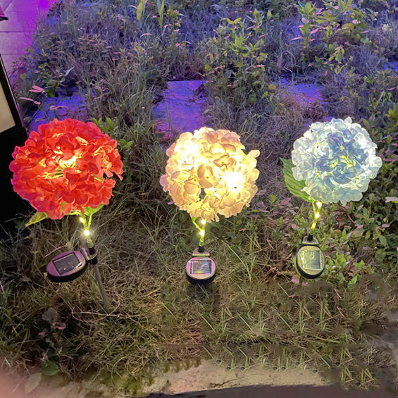 Contemporary Creative Solar Waterproof Hydrangea Round PVC Stainless Steel LED Outdoor Light For Garden | Kalsten