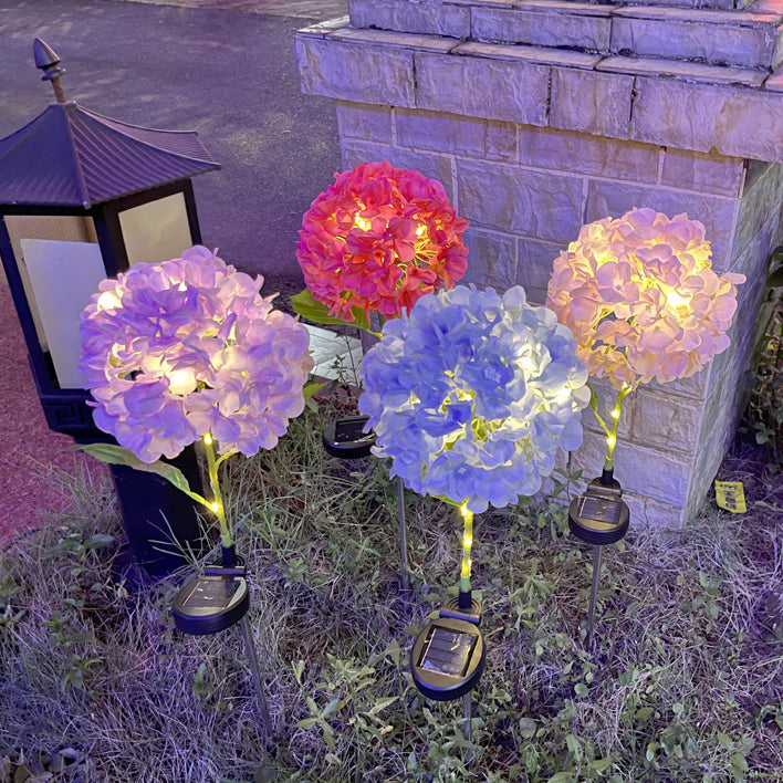 Contemporary Creative Solar Waterproof Hydrangea Round PVC Stainless Steel LED Outdoor Light For Garden | Kalsten