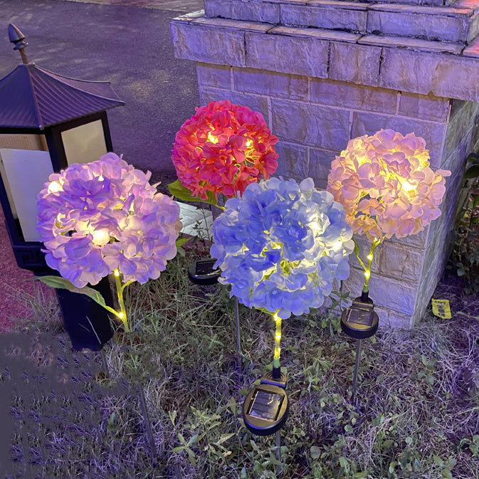 Contemporary Creative Solar Waterproof Hydrangea Round PVC Stainless Steel LED Outdoor Light For Garden | Kalsten