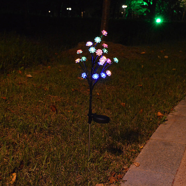 Modern Art Deco Cherry Blossom Lotus Plastic LED Outdoor Ground Plug Light For Garden | Kalsten