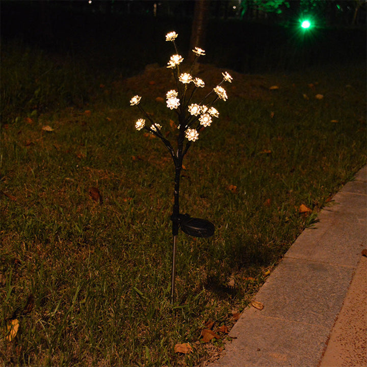 Modern Art Deco Cherry Blossom Lotus Plastic LED Outdoor Ground Plug Light For Garden | Kalsten