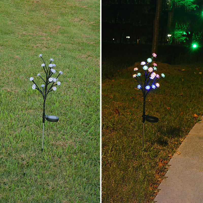 Modern Art Deco Cherry Blossom Lotus Plastic LED Outdoor Ground Plug Light For Garden | Kalsten
