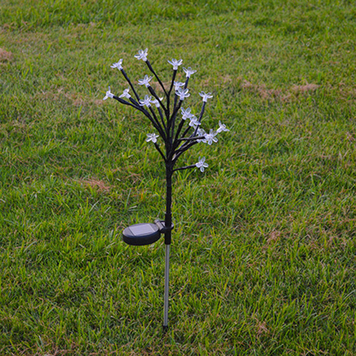 Modern Art Deco Cherry Blossom Lotus Plastic LED Outdoor Ground Plug Light For Garden | Kalsten