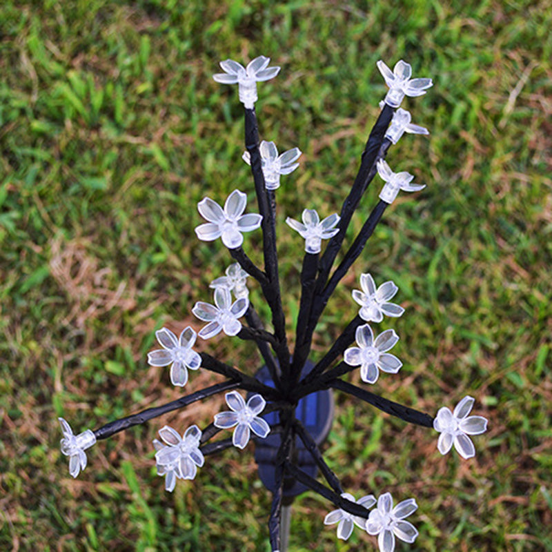 Modern Art Deco Cherry Blossom Lotus Plastic LED Outdoor Ground Plug Light For Garden | Kalsten