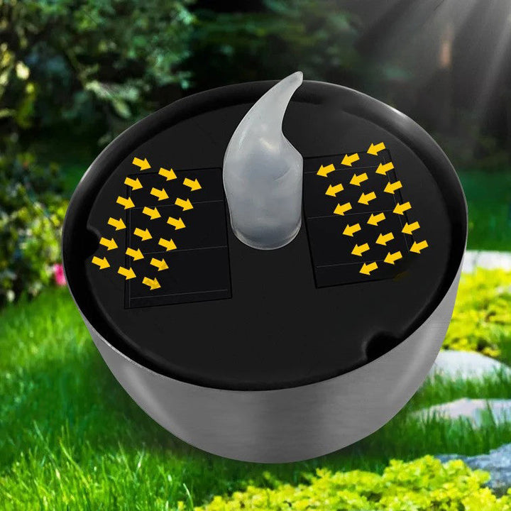 Modern Minimalist Candle Round PC Stainless Steel LED Outdoor Light For Garden | Kalsten
