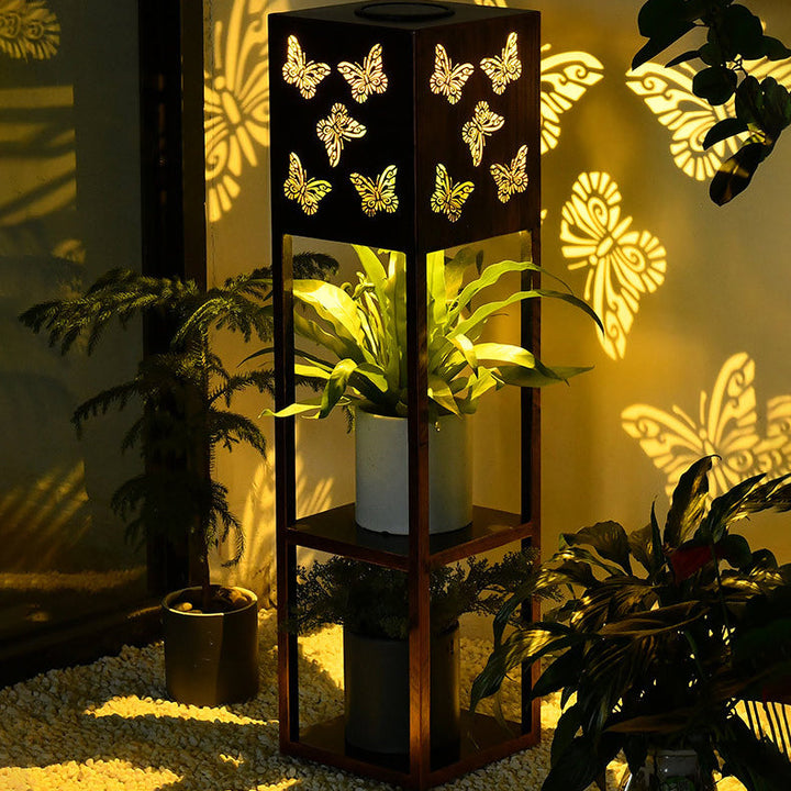 Modern Minimalist Rectangle Butterfly Hummingbird Dragonfly Iron LED Outdoor Light For Garden | Kalsten