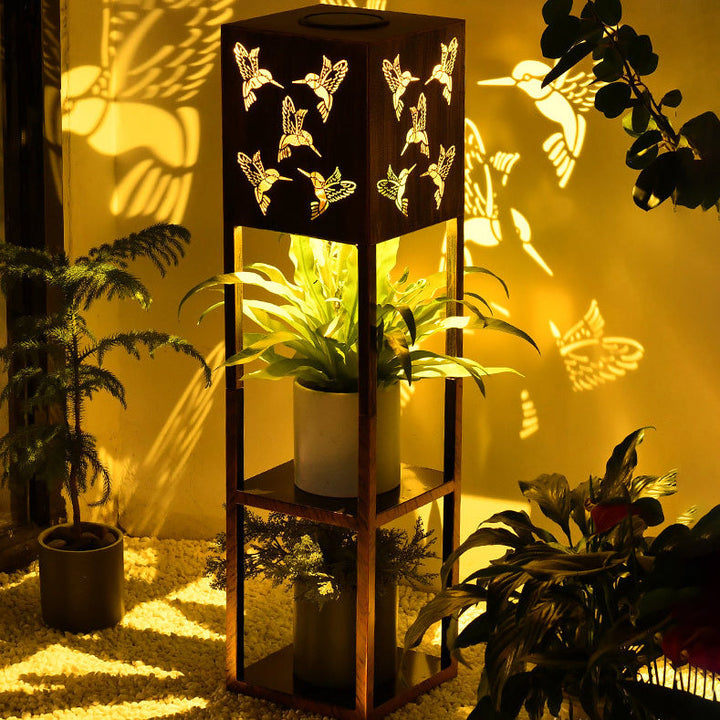 Modern Minimalist Rectangle Butterfly Hummingbird Dragonfly Iron LED Outdoor Light For Garden | Kalsten