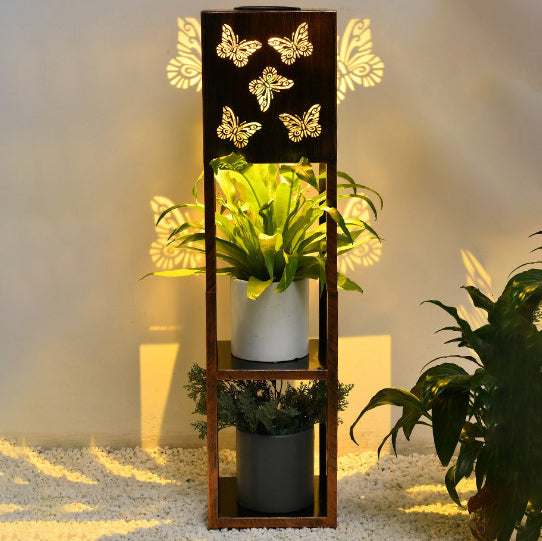 Modern Minimalist Rectangle Butterfly Hummingbird Dragonfly Iron LED Outdoor Light For Garden | Kalsten