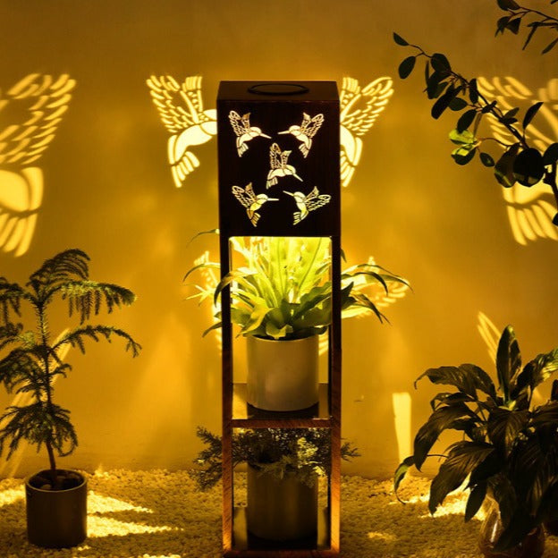 Modern Minimalist Rectangle Butterfly Hummingbird Dragonfly Iron LED Outdoor Light For Garden | Kalsten
