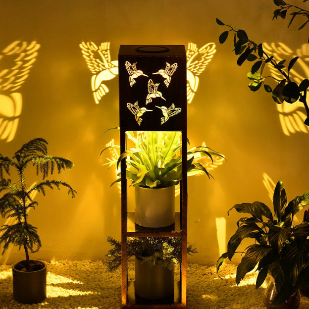 Modern Minimalist Rectangle Butterfly Hummingbird Dragonfly Iron LED Outdoor Light For Garden | Kalsten