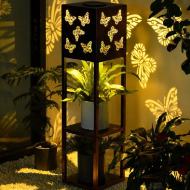 Modern Minimalist Rectangle Butterfly Hummingbird Dragonfly Iron LED Outdoor Light For Garden | Kalsten