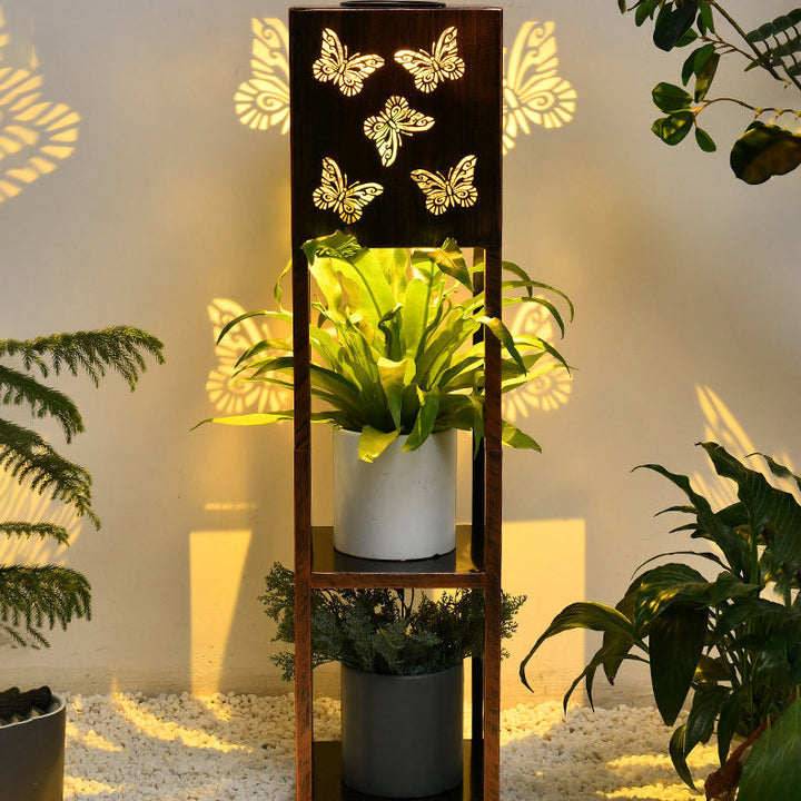 Modern Minimalist Rectangle Butterfly Hummingbird Dragonfly Iron LED Outdoor Light For Garden | Kalsten