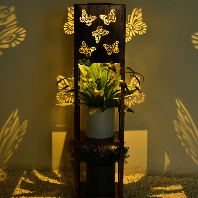 Modern Minimalist Rectangle Butterfly Hummingbird Dragonfly Iron LED Outdoor Light For Garden | Kalsten