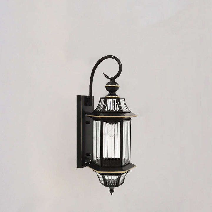 Traditional Vintage Round Cylinder Glass Copper 1-Light Wall Sconce Lamp For Garden | Kalsten