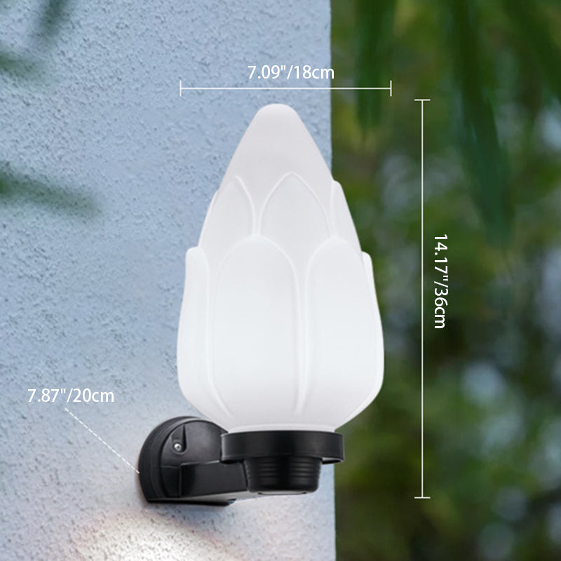 Modern Simplicity Flower Cone Square Cylinder Ball Acrylic ABS Iron 1-Light Wall Sconce Lamp For Outdoor Patio | Kalsten