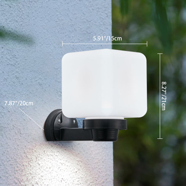 Modern Simplicity Flower Cone Square Cylinder Ball Acrylic ABS Iron 1-Light Wall Sconce Lamp For Outdoor Patio | Kalsten