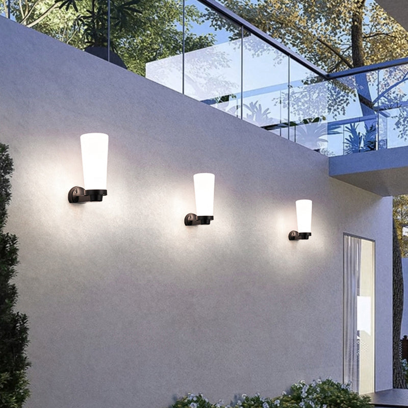 Modern Simplicity Flower Cone Square Cylinder Ball Acrylic ABS Iron 1-Light Wall Sconce Lamp For Outdoor Patio | Kalsten
