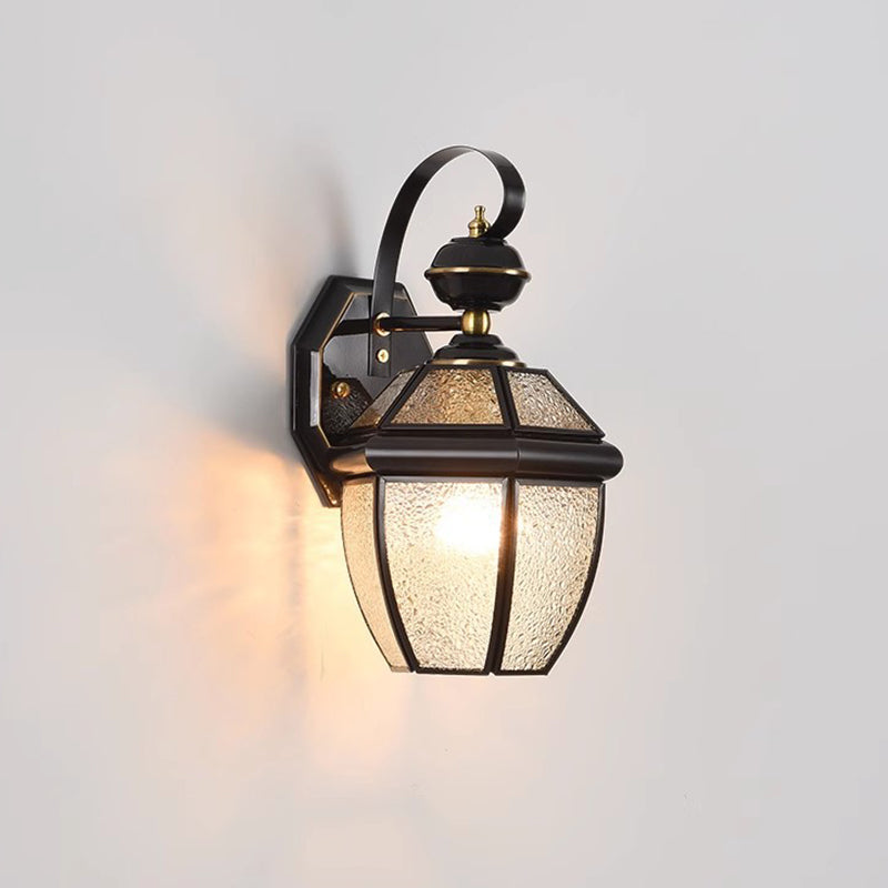 Contemporary Nordic Room Square Glass Copper 1-Light Wall Sconce Lamp For Outdoor Patio | Kalsten