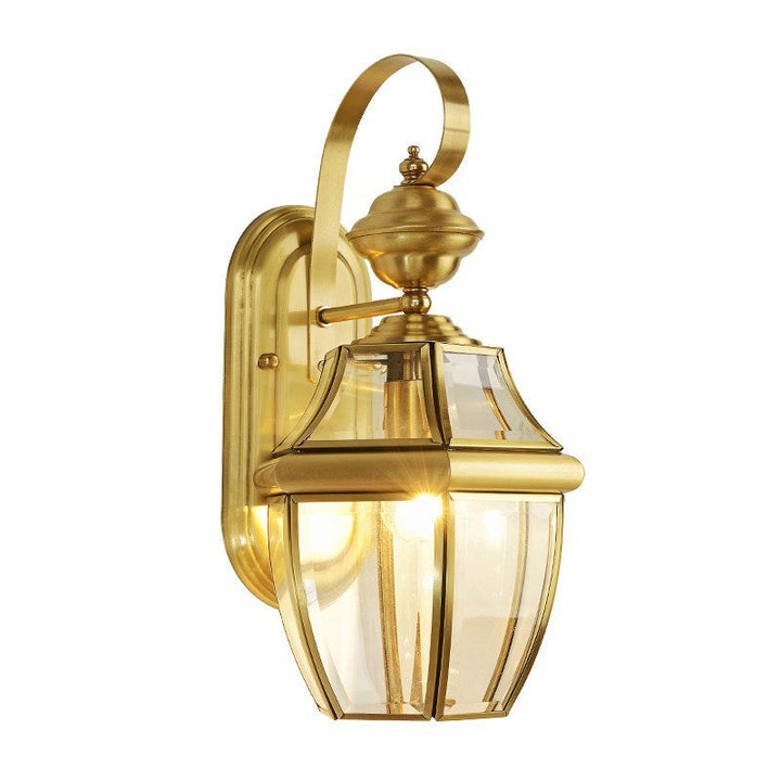 Contemporary Scandinavian Hexagonal Round Square Glass Brass 1/3 Light Wall Sconce Lamp For Garden | Kalsten